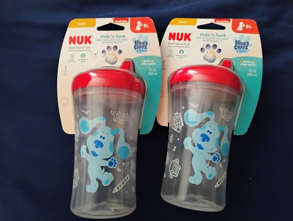 NUK Blue's Clues & You Hard Spout Cups BPA Free Hide n' Seek Game Set of 2 NEW